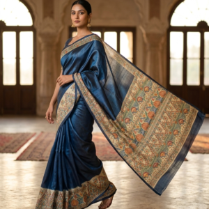 Pureweft Premium Tassar Ghicha Silk Saree